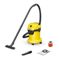 Aspirator multifunctional Karcher WD 3 V-17/4/20 1.628-101.0, Aspirare umeda si uscata, 17 l, Furtun 2 m, 1000 W, Sac filtru din hartie, Functie de suflare, Galben
