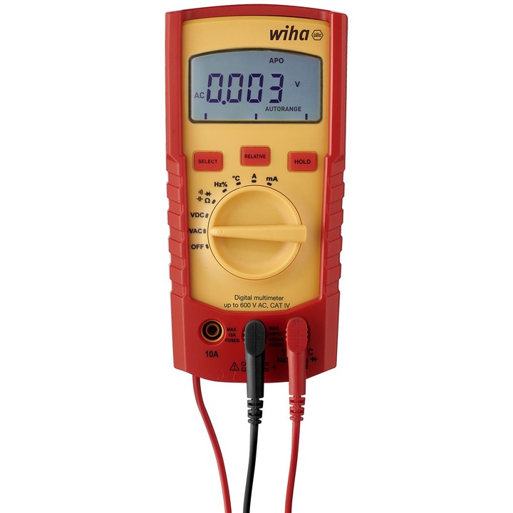 Digitális multiméter, WIHA, kat IV, 600 V AC