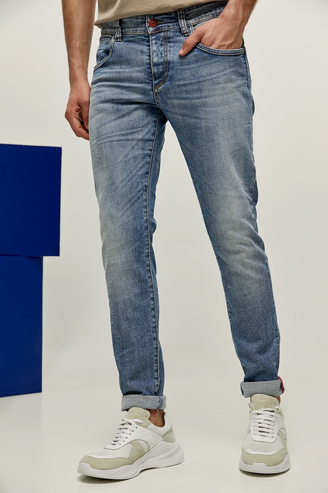 Blugi barbati, Edward Jeans, Kendrix-Jap, Bumbac/Elastan, Albastru denim deschis