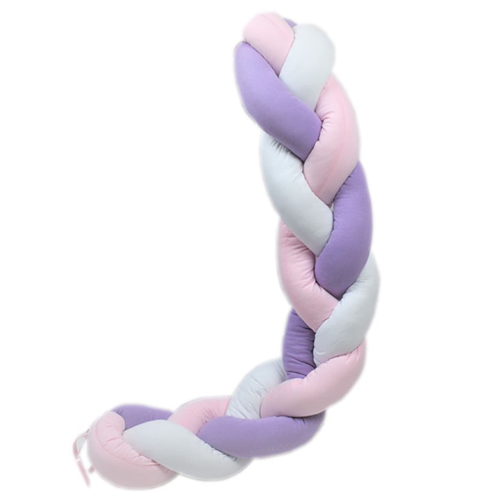 Обиколник плитка AV Baby, 140 см, Бял/Розов/Лила