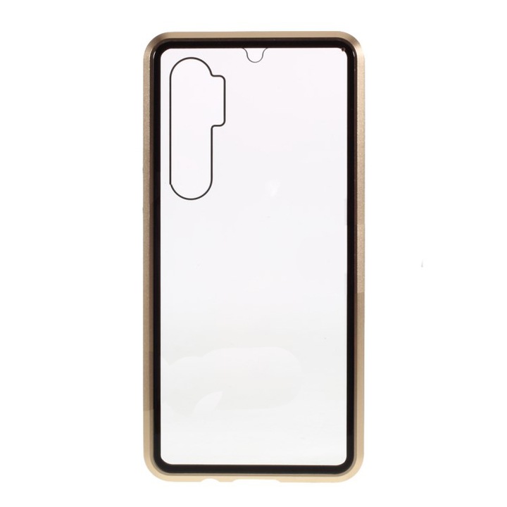 Калъф The Phone Closet, 360-градусов, Магнитен, Предно и задно защитно стъкло, За Samsung Galaxy Note 10, 6.3 инча, Златист