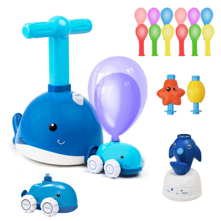 Jucarie de umflat baloane pentru copii SOLTOY® Whale cu masinute balena, baloane si accesorii incluse