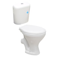 Set vas WC pe pardoseala cu rezervor Essential CIL + mecanism si capac polipropilena, evacuare laterala