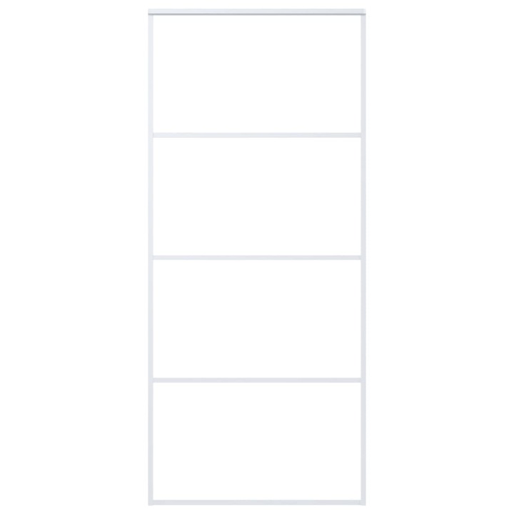 Плъзгаща се врата vidaXL, матирано, ESG стъкло и алуминий, 90x205 см, бяла