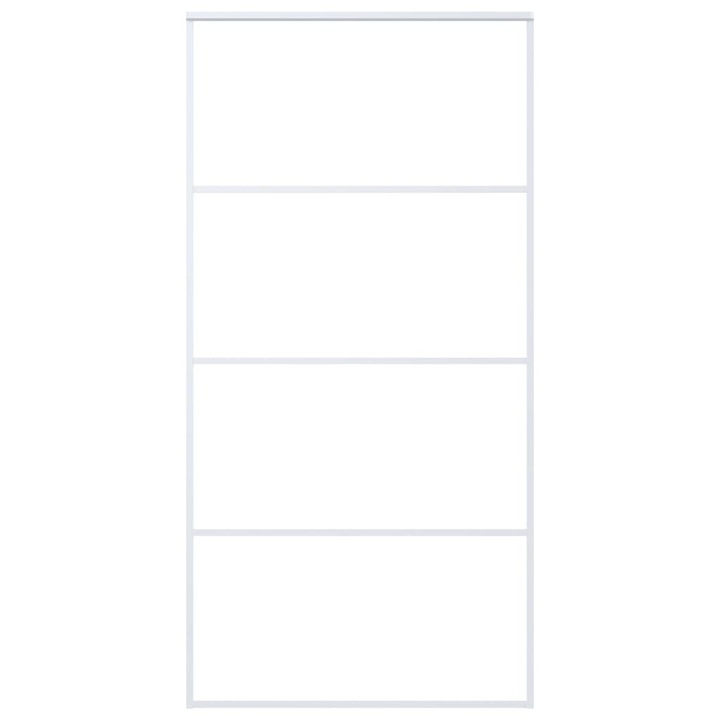 Плъзгаща се врата vidaXL, ESG стъкло и алуминий, 102,5x205 см, бяла