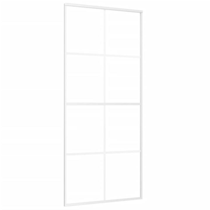 Usa glisanta vidaXL, alb, 90x205 cm, sticla ESG si aluminiu, 24.34 kg