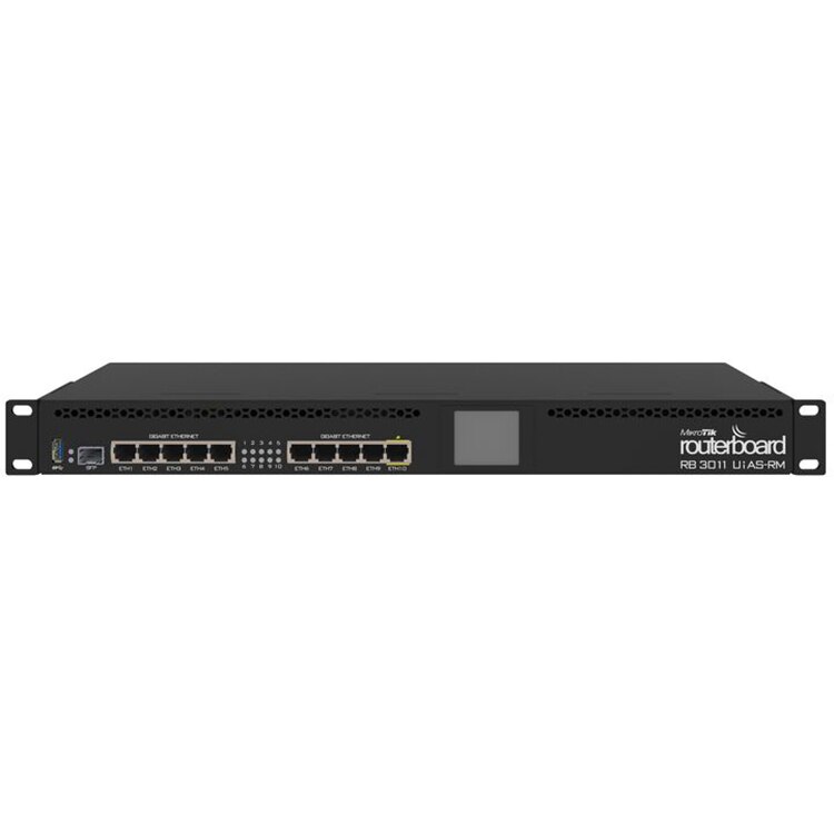 Mikrotik RB3011UIAS-RM L5 1GB RAM, 10xGig LAN, 1xSFP, LCD, 1xUSB 3.0, Rack19''