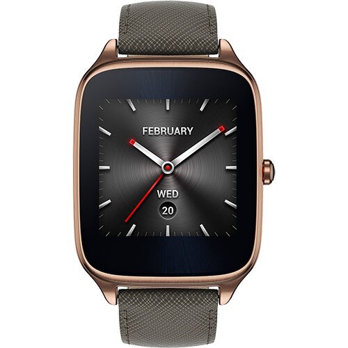 服/ファッション asus zenwatch2 Ceas Smartwatch Asus ZenWatch 2, WI501Q, Auriu + Curea Piele Negru