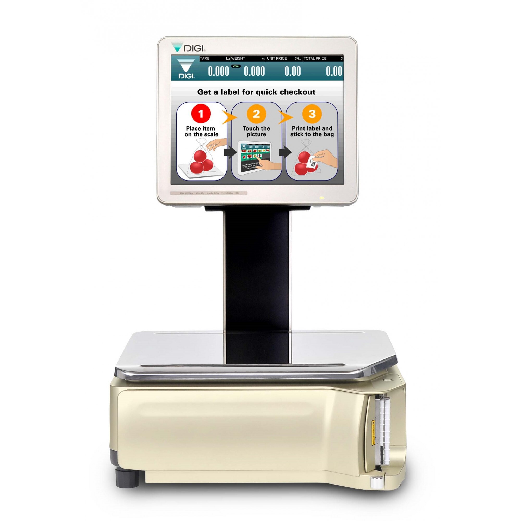 Cantar Digi SM-5000BS cu eticheta 6/15kg, touch display