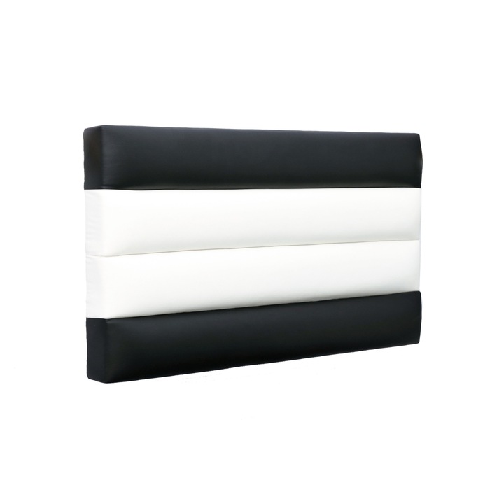Табла за легло Fran, Райета, Черен/Бял, 60 х 160 см