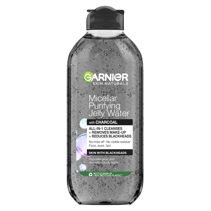 Мицеларна вода Garnier Pure Active с гелообразна текстура, обогатена със салицилова киселина и активен въглен, 400 мл