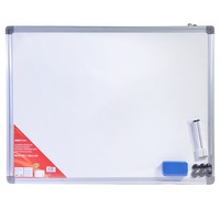 Set Tabla Magnetica din Aluminiu cu un marker negru si 2 magneti rotunzi, YUPY, Alba, 40x30cm