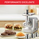 Masina de tocat carne Tefal HV10 NE858D38, 2200 W, 5.5 kg/min, 8 in 1, Functie Reverse, 3 grile inox, Argintiu