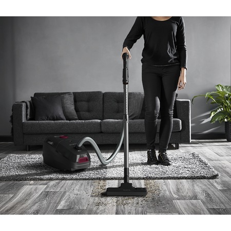Aspirator cu sac Rowenta Green Force Max RO4933EA, 750W, 70% plastic reciclat, sac Hygiene+, lungime cablu 8.4m, recipient praf 4.5L, perie EasyBrush, Negru/ rosu