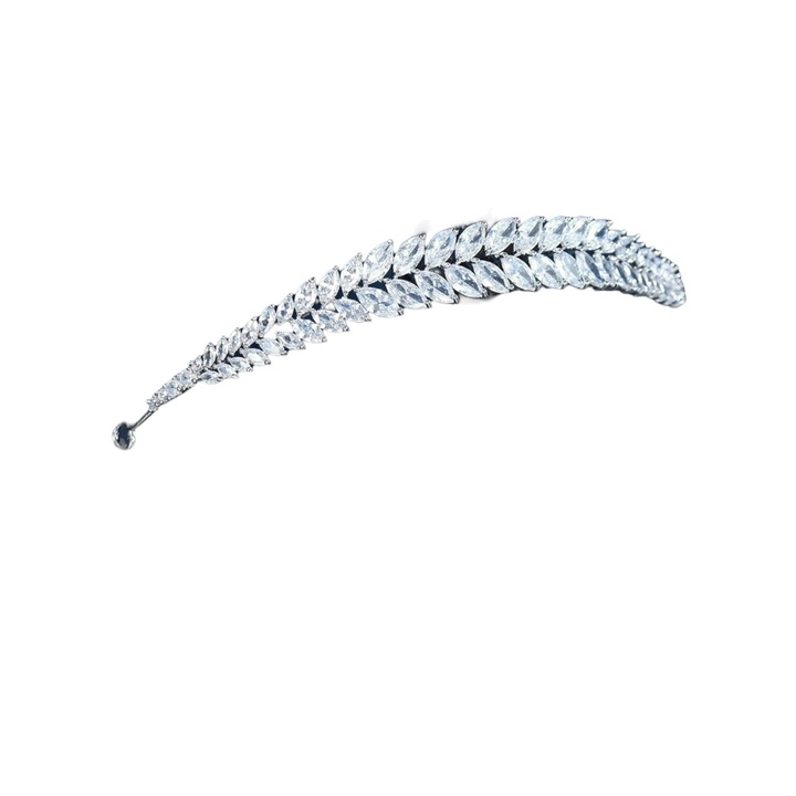 Tiara finuta, integral din cristale de Zirconiu, nuanta crystal, Madamme Bijoux