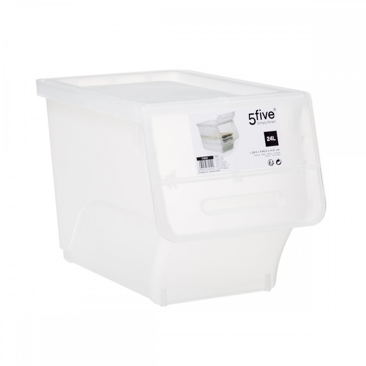 Cutie 5five, depozitare, sortare, suprapozabila, plastic, 28.5 x 46.5 x H31 cm