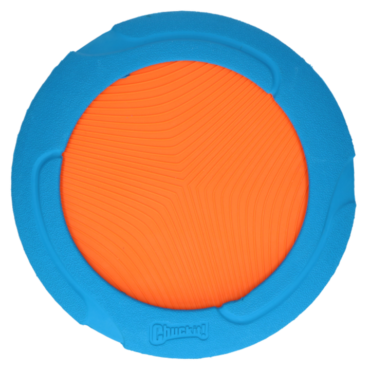 Диск за кучета, Гумен, 23 см, Син/Оранжев