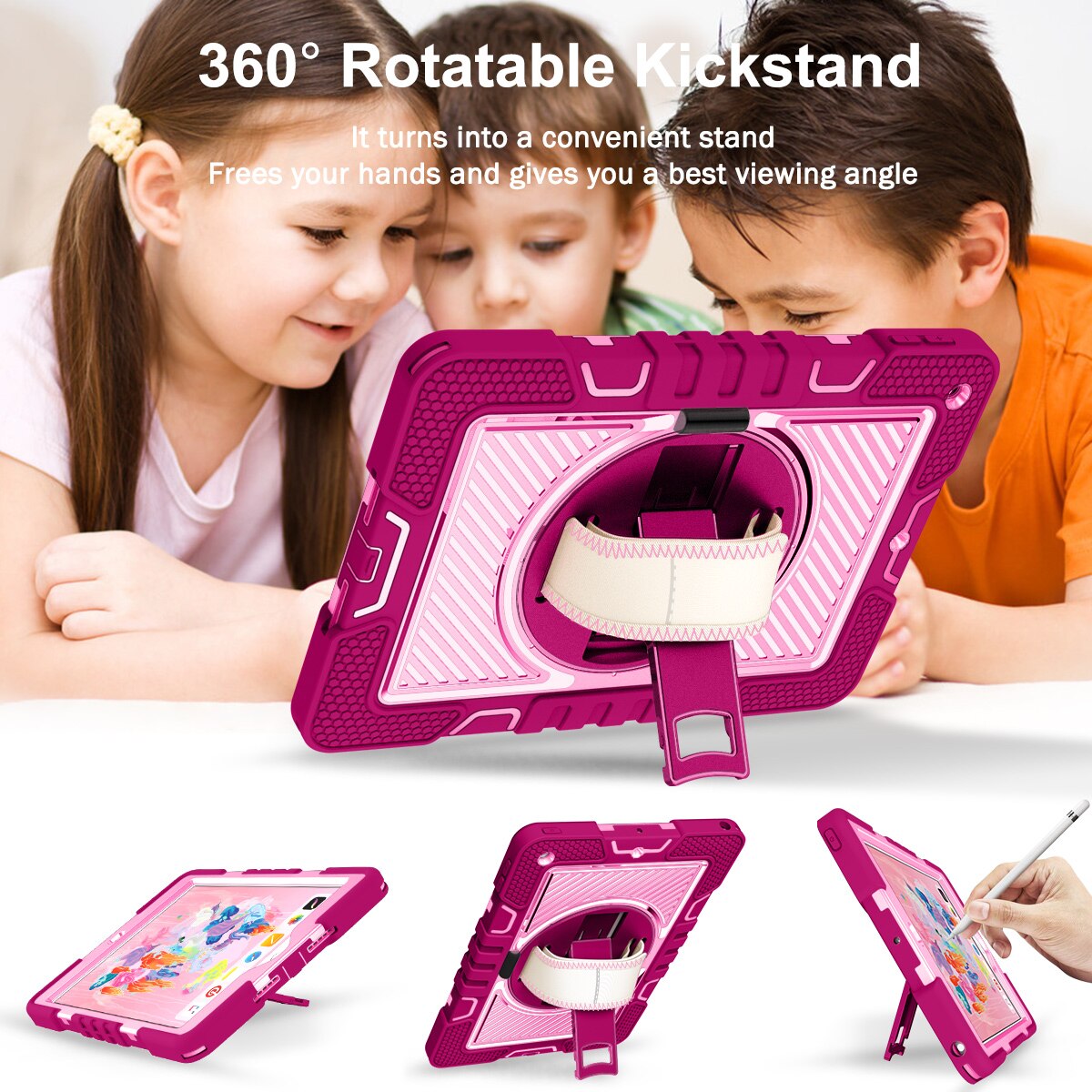 Husa tableta, CoolBELL, Silicon, Compatibila cu iPAD 10.2'', Roz