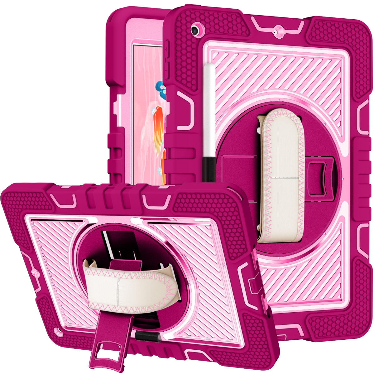 Husa tableta, CoolBELL, Silicon, Compatibila cu iPAD 10.2'', Roz