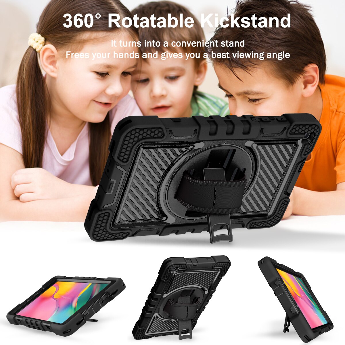 Husa tableta, CoolBELL, Silicon, Compatibila cu Samsung Galaxy Tab A 8.0 (2019)T290/T295, Negru