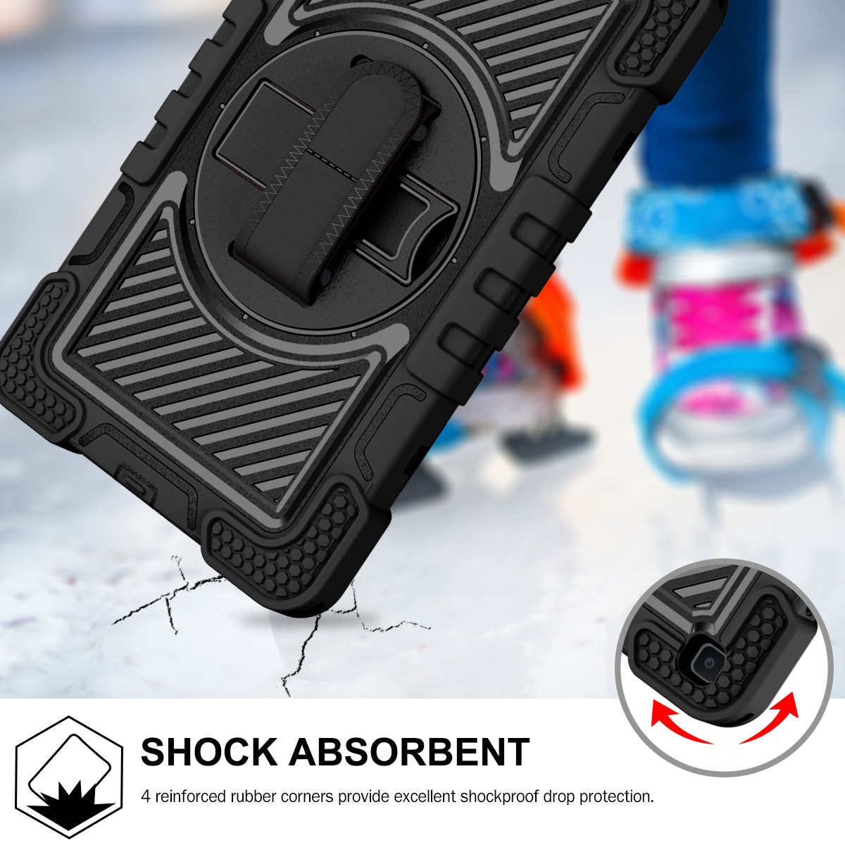 Husa tableta, CoolBELL, Silicon, Compatibila cu Samsung Galaxy Tab A 8.0 (2019)T290/T295, Negru