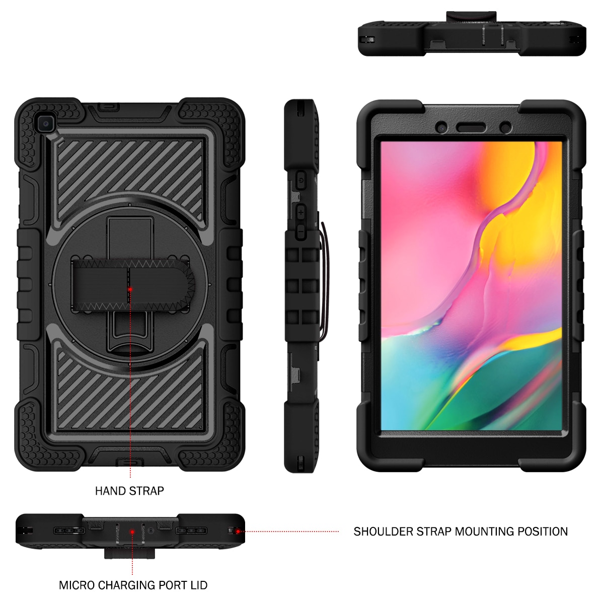 Husa tableta, CoolBELL, Silicon, Compatibila cu Samsung Galaxy Tab A 8.0 (2019)T290/T295, Negru