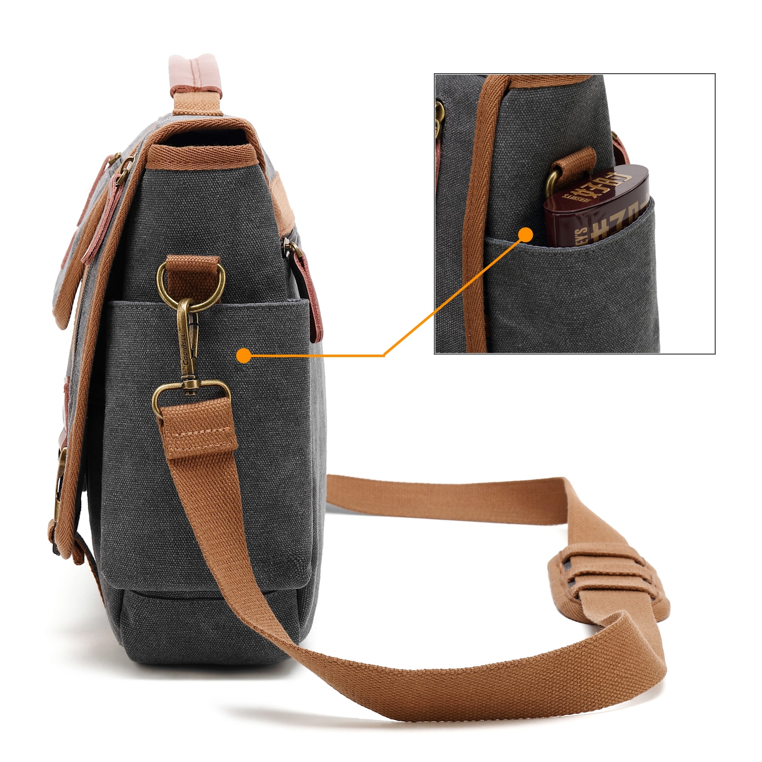 Geanta laptop, CoolBELL, Poliester, Impermeabila, 15.6'', Gri