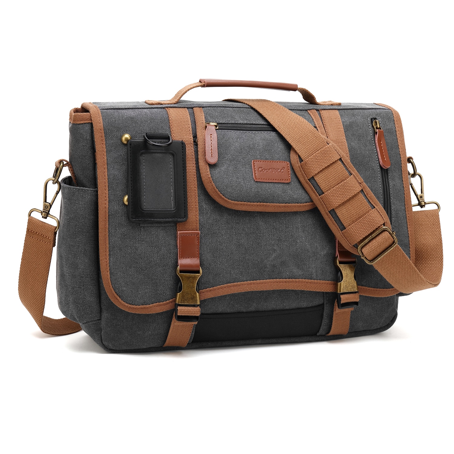 Geanta laptop, CoolBELL, Poliester, Impermeabila, 15.6'', Gri