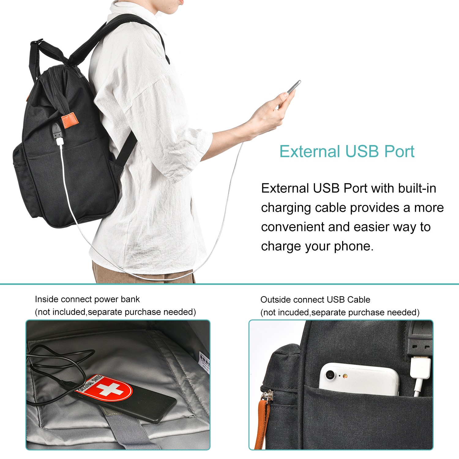 Rucsac laptop, LoKass, Nylon, 15.5'', Negru