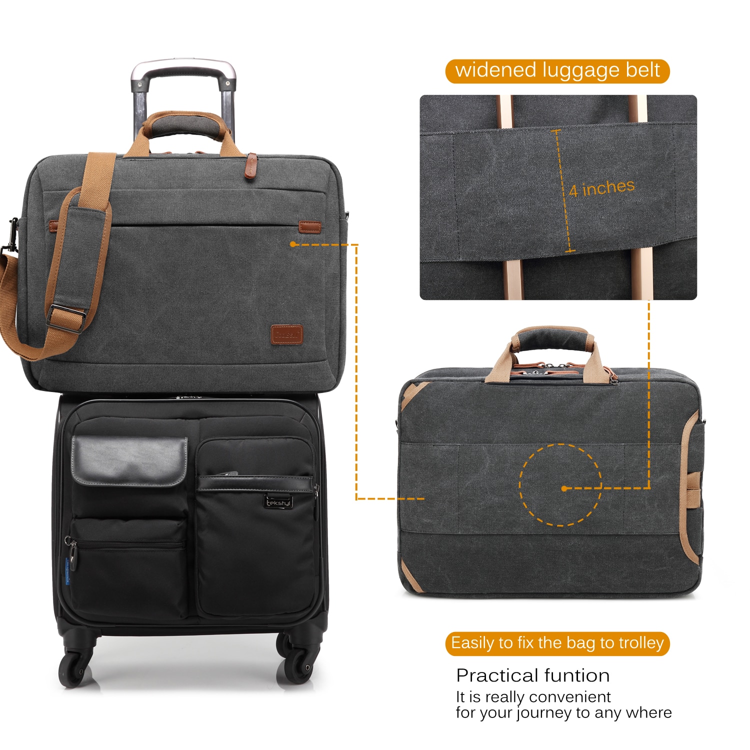 Rucsac laptop, CoolBELL, Nylon, 15.6'', Gri