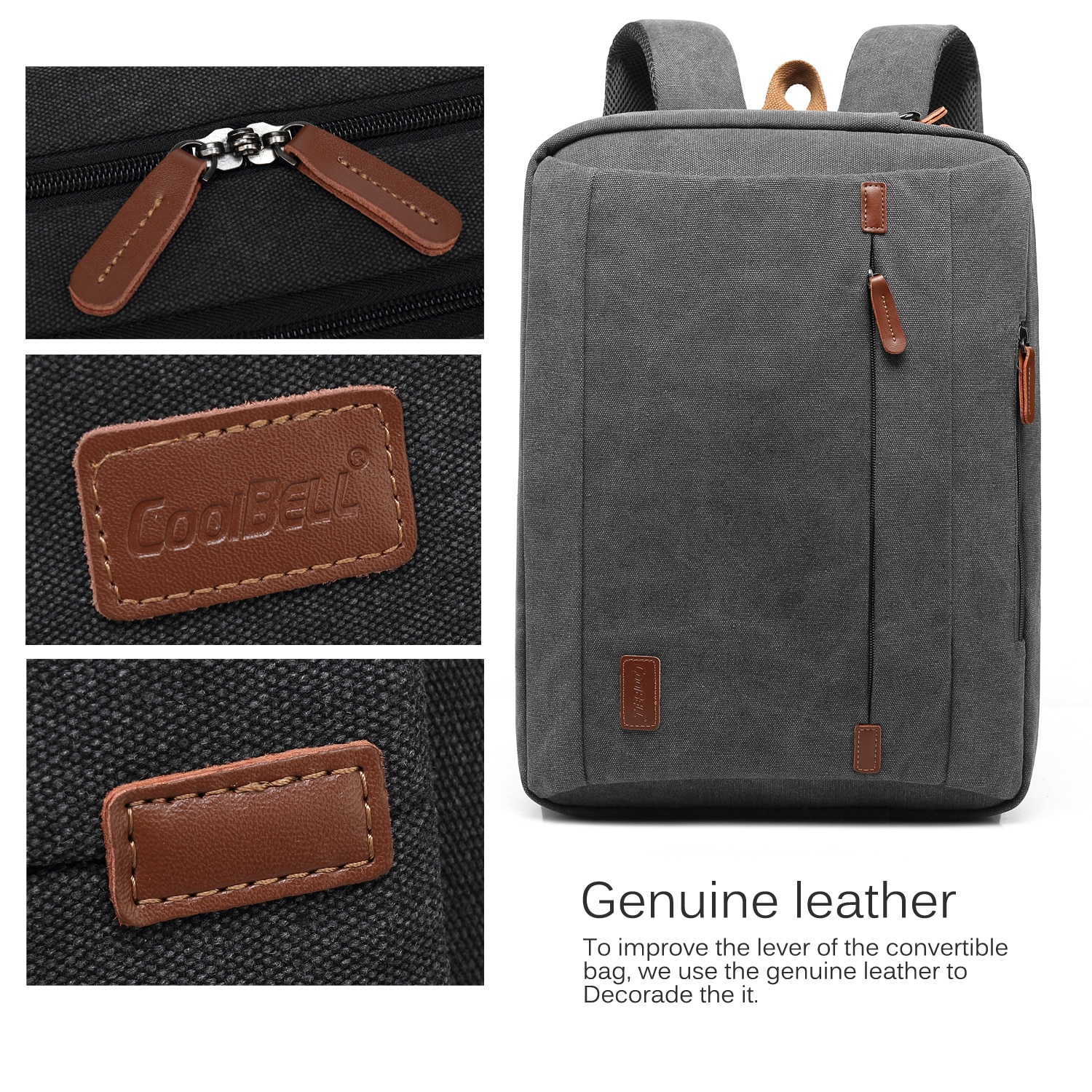 Rucsac laptop, CoolBELL, Nylon, 15.6'', Gri