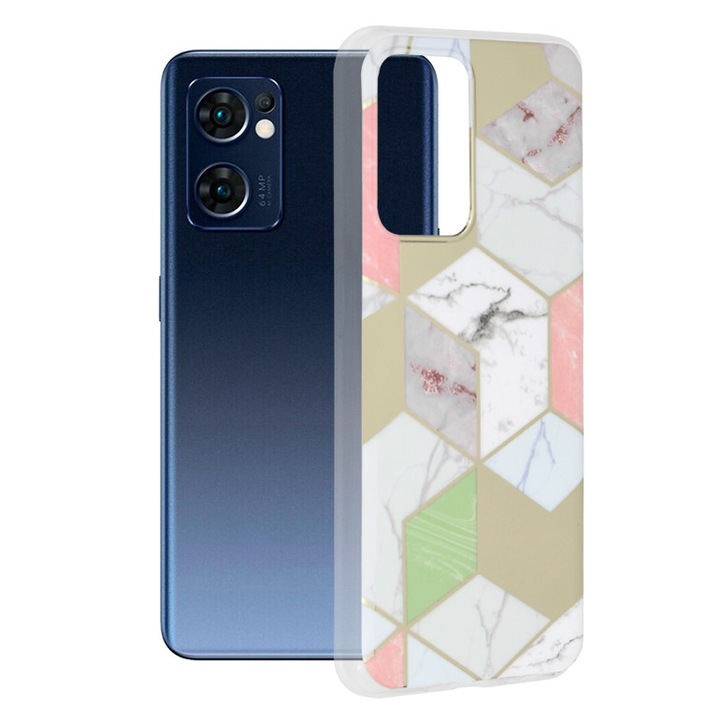Калъф за Oppo Reno7 5G / Find X5 Lite, Techsuit Marble Series, Purple Hex