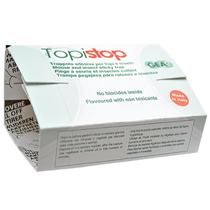 Capcana adeziva din carton cu atractant pentru rozatoare mici Topi Stop
