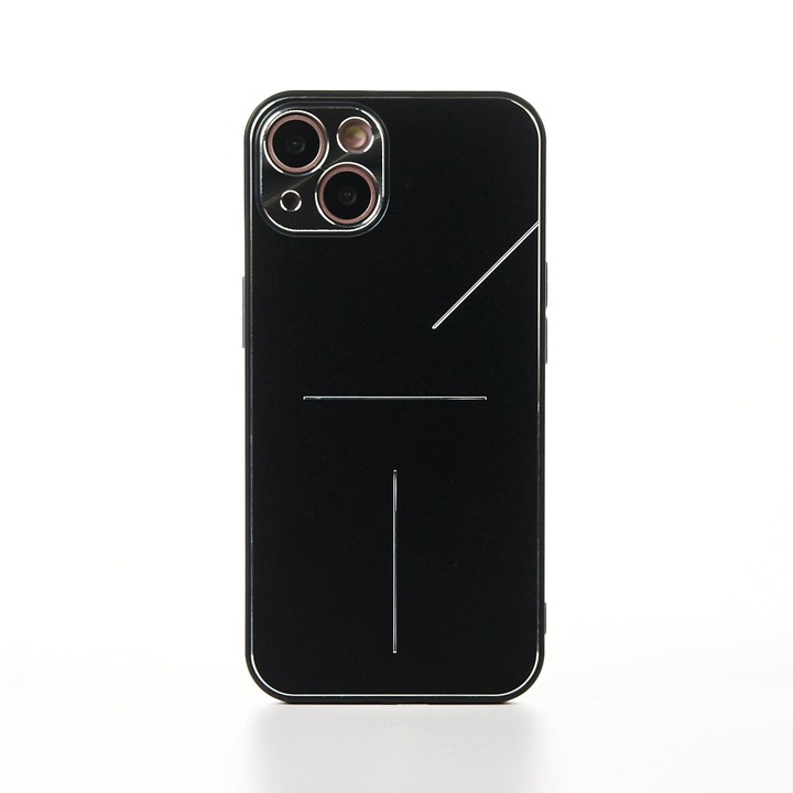 Husa de Protectie CASEY STUDIOS™ Metalines pentru Apple iPhone 13 - Negru
