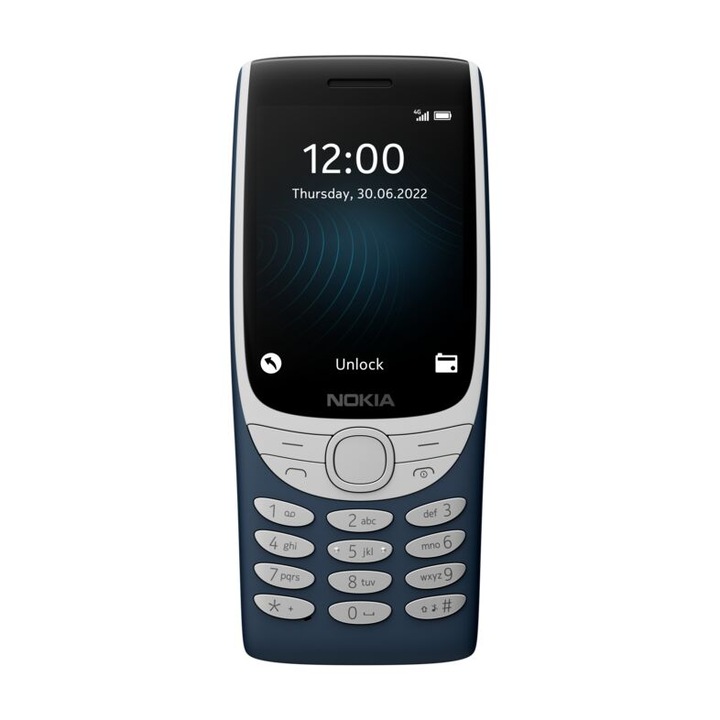 Nokia 8210 4G Mobiltelefon, Kártyafüggetlen, Dual SIM, Kék