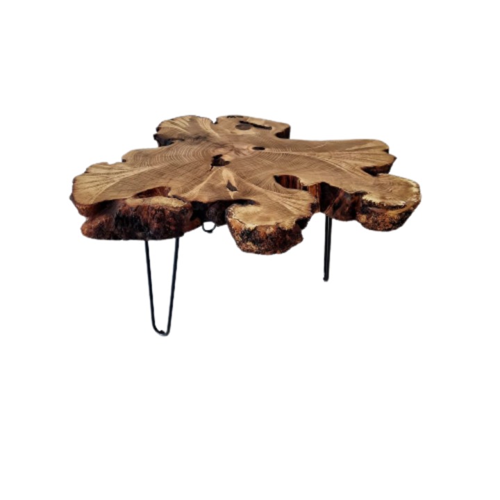 Masuta de cafea din rondea din lemn de salcam 83cm x68cm x43cm