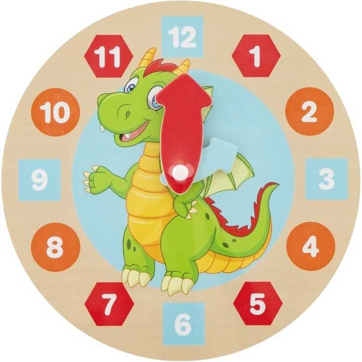 My first wooden clock játék óra gyerekeknek, fa, 20 cm, Grafix, kék