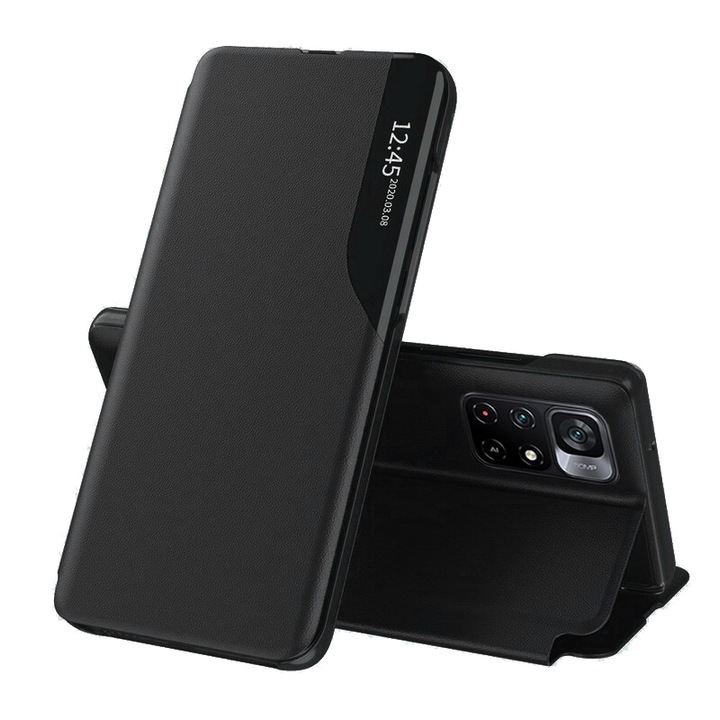 Капак за Xiaomi Poco M4 Pro 5G, AIR Grip, A34, Екологична кожа, Черен
