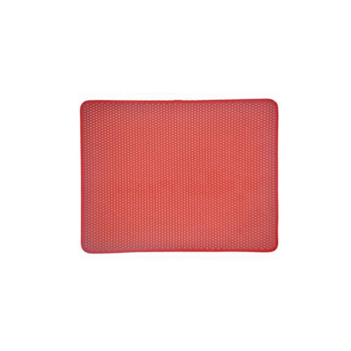 Covor Antiderapant Pentru Pisici, HYT ®, Pentru Curatarea Labutelor, Impermeabil, 30×30 cm, Rosu