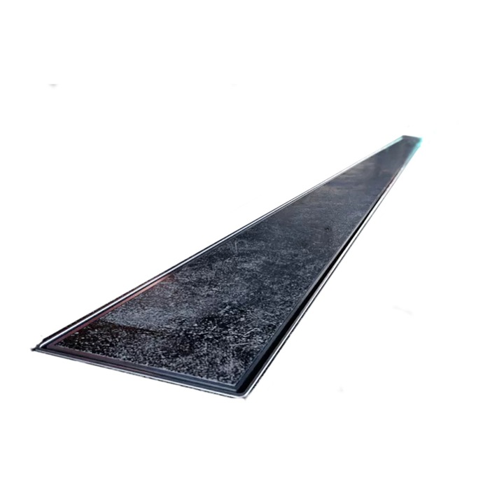 Rigola Dus faiantabila, sifon Viega, model incorporat sub placa, Crom, Slim, dimensiune 60 cm, latime 3,2 cm