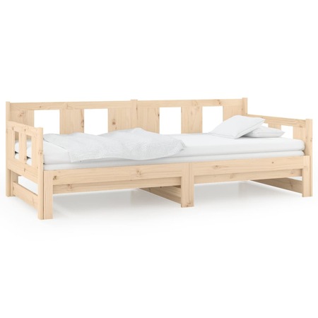 Pat extensibil de zi, Dublu,2x(90x190) cm, Adulti-Copii, lemn masiv de pin（193,5 x 181 x 69,5 cm) Sleep60440