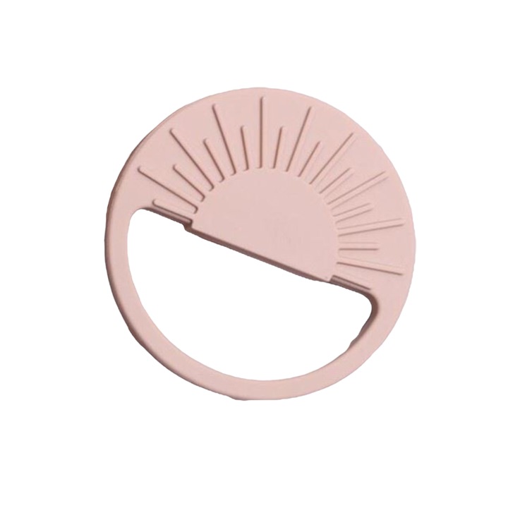 Szilikon rágóka, félhold alakú, rózsaszín