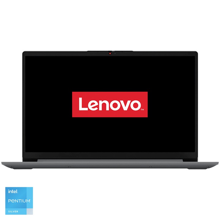 Laptop Lenovo IdeaPad 1 15IJL7 cu procesor Intel® Pentium® Silver N6000 pana la 3.30 GHz, 15.6", HD, 4GB, 256GB SSD, Intel® UHD Graphics, No OS, Cloud Grey