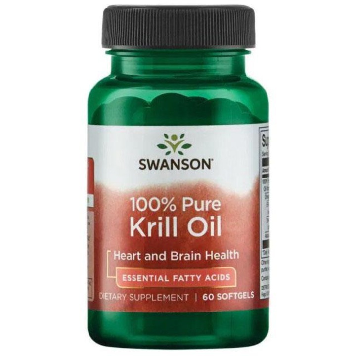 Swanson Health Products krill olaj, 100% Pure Superba2, 60 kapszula