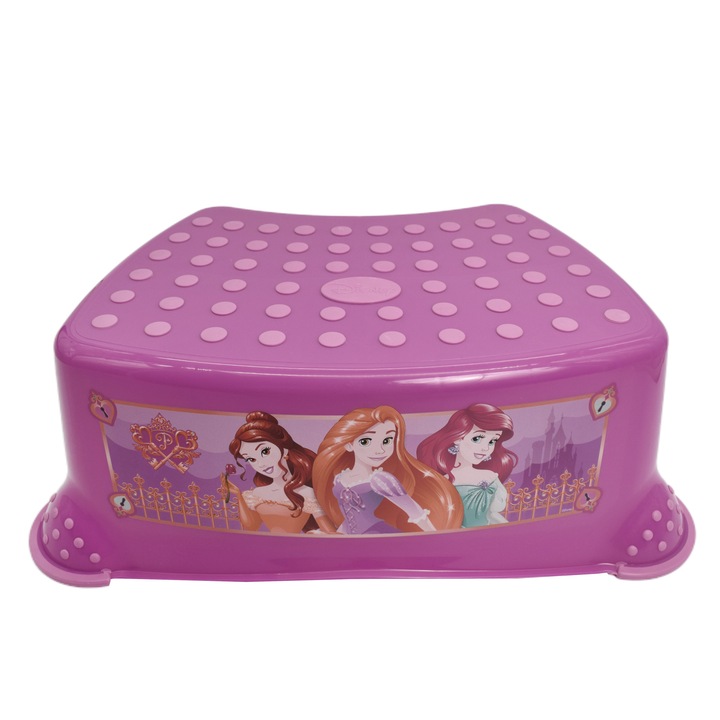 Treapta simpla copii Disney Princess, Step Stool pentru baie sau bucatarie, cu suprafata si baza antialunecare, roz, 96049