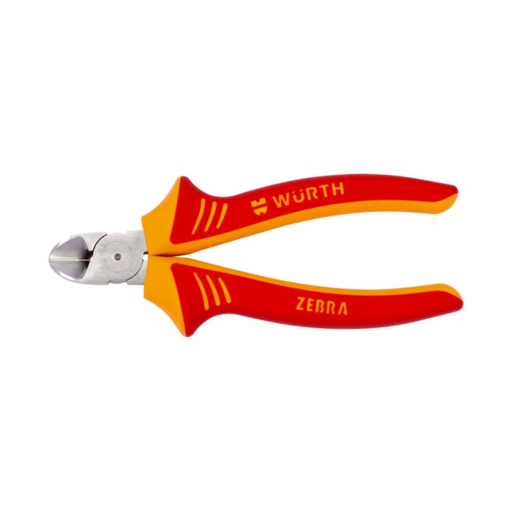 Cleste electric, Wurth, Zebra VDE DIN5749, Tip cutter, 180 mm, Rosu/Galben