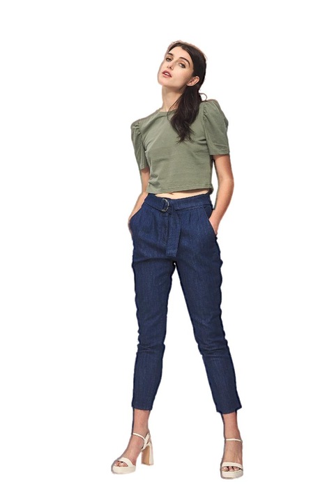 Blugi dama, Edward Jeans, Bumbac, Albastru inchis