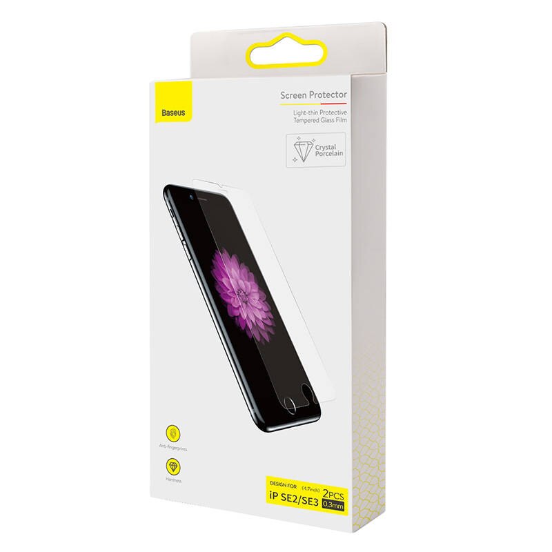 Folie protectie telefon, Baseus, Pentru iPhone SE 2 / iPhone SE 3, 0.3mm