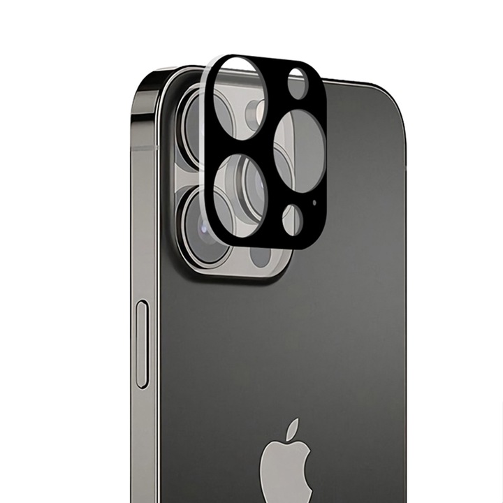 Фолио за iPhone 13 Pro/13 Pro Max, стъклен протектор за камера Lito S+, черен