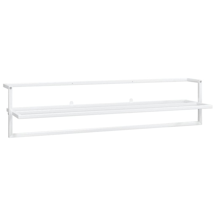 Suport pentru prosoape vidaXL, alb, 95x25x22 cm, fier